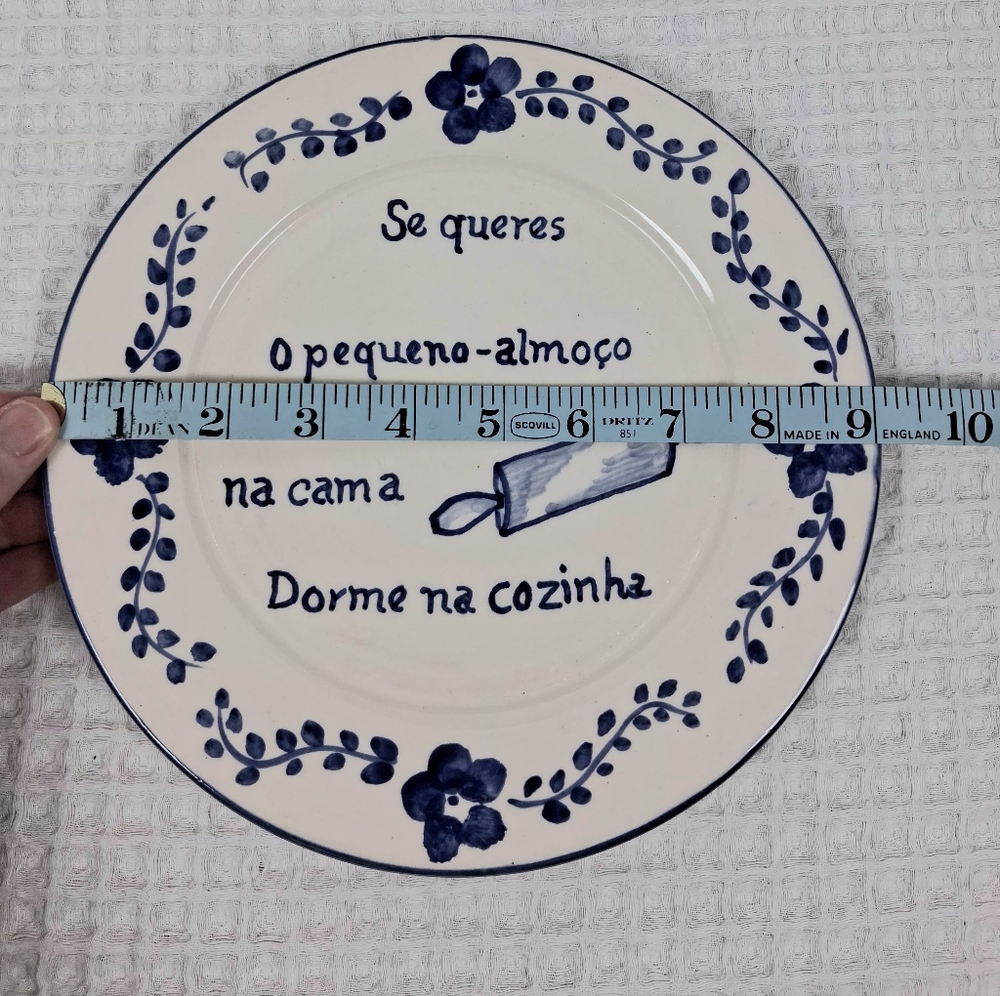 Handcrafted Olaria S. Bento 9" Earthenware Decorative Plate Made In Portugal - Picture 6 of 10